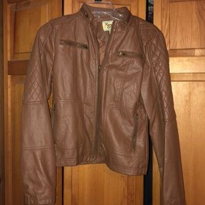 Brown Leather Jacket- Size Medium